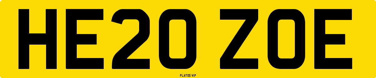 HE20 ZOE Number Plate