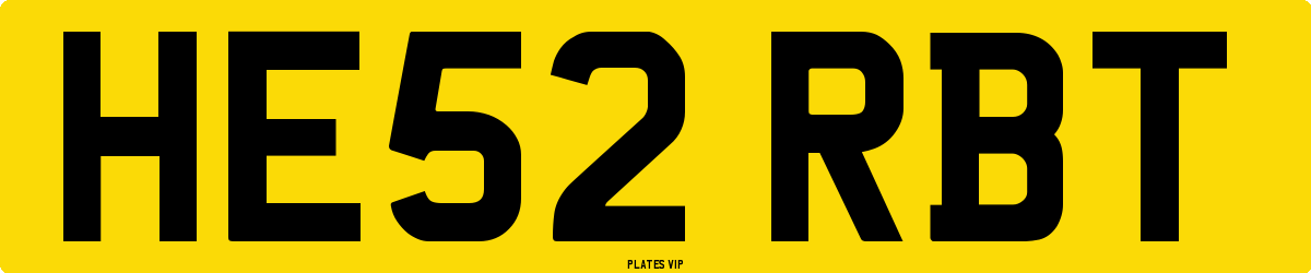 HE52 RBT Number Plate