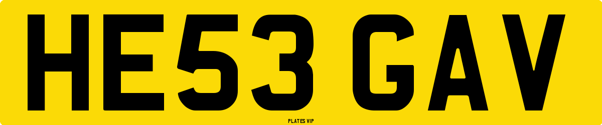 HE53 GAV Number Plate