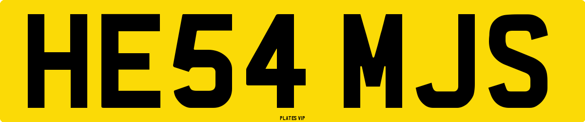 HE54 MJS Number Plate