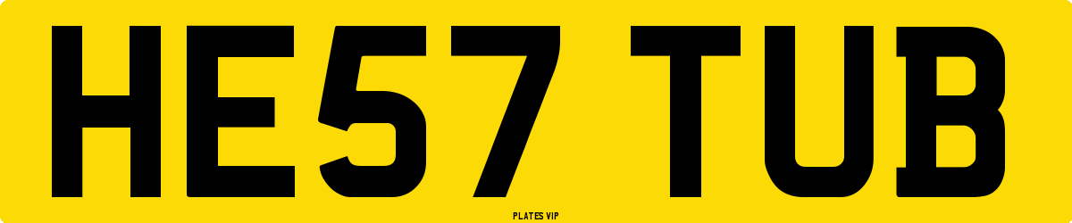 HE57 TUB Number Plate