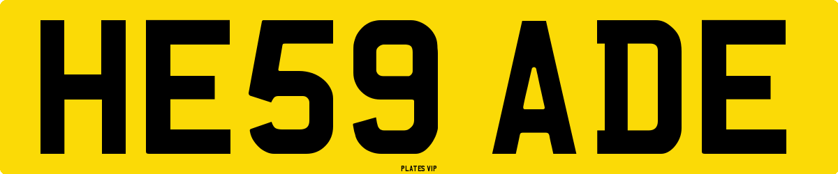 HE59 ADE Number Plate