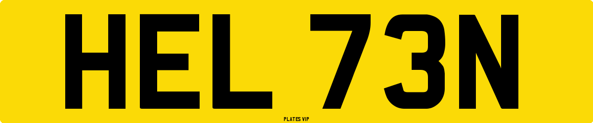 HEL 73N Number Plate