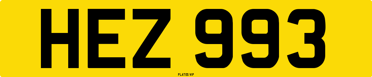 HEZ 993 Number Plate