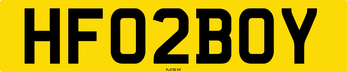 HF 02 BOY Number Plate