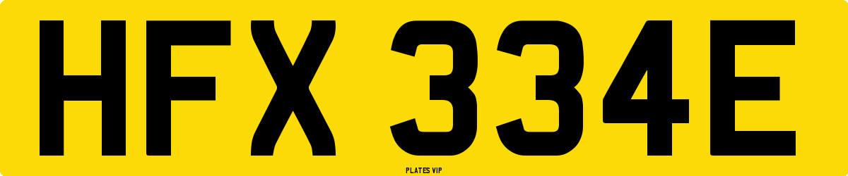 HFX 334E Number Plate