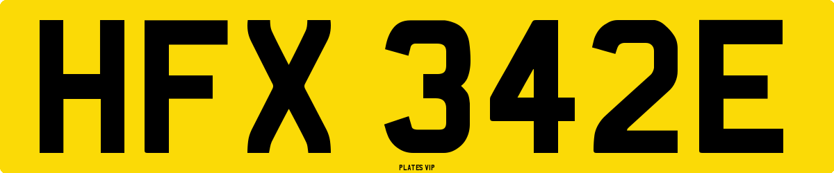 HFX 342E Number Plate