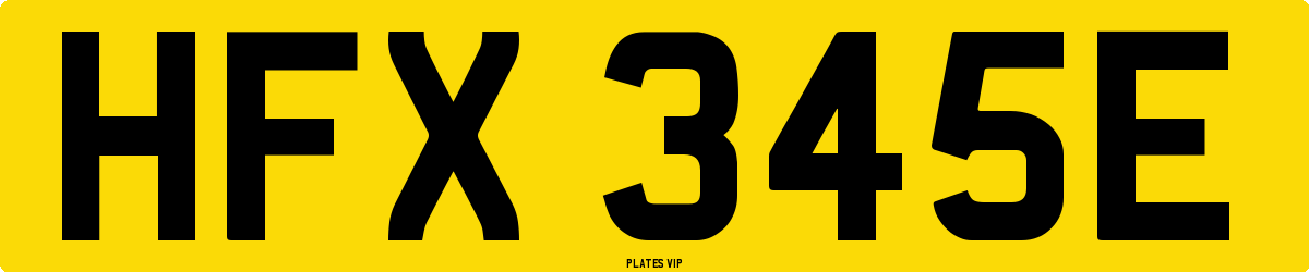 HFX 345E Number Plate