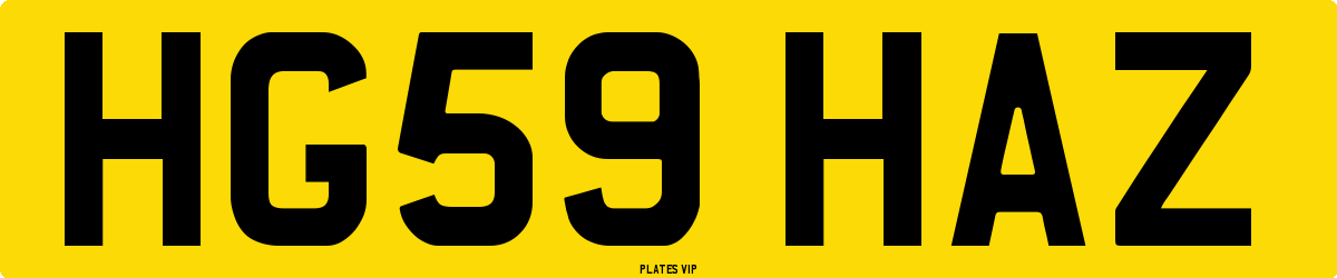 HG59 HAZ Number Plate