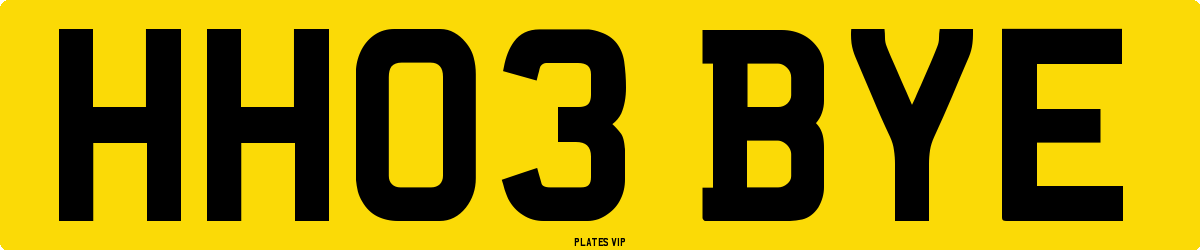 HH03 BYE Number Plate