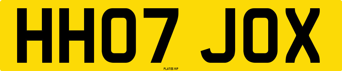HH07 JOX Number Plate