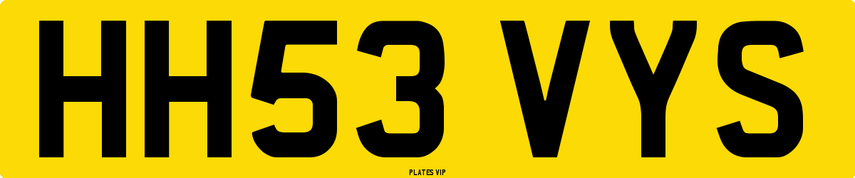 HH53 VYS Number Plate