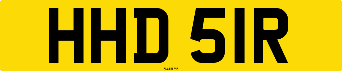 HHD 51R Number Plate