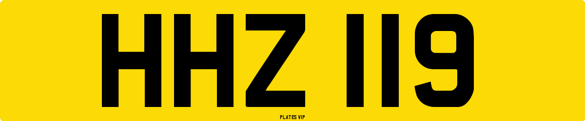 HHZ 119 Number Plate