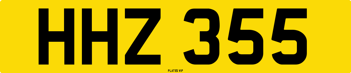 HHZ 355 Number Plate