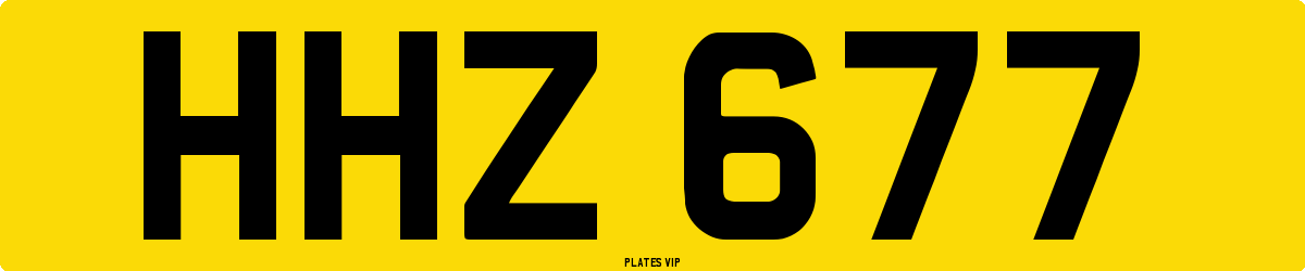 HHZ 677 Number Plate