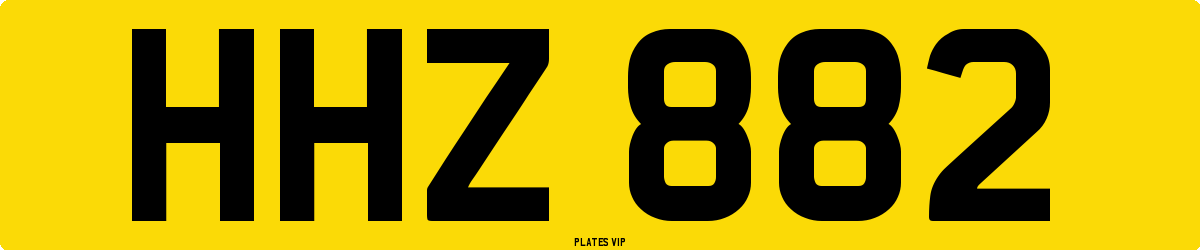 HHZ 882 Number Plate