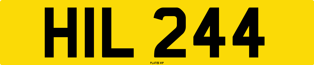 HIL 244 Number Plate