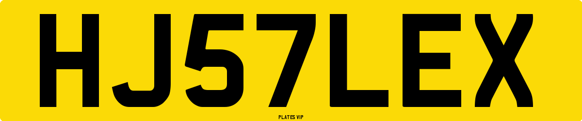 HJ57LEX Number Plate
