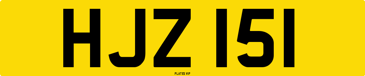 HJZ 151 Number Plate