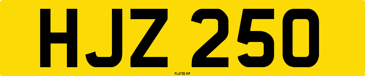 HJZ 250 Number Plate