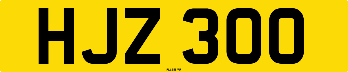 HJZ 300 Number Plate
