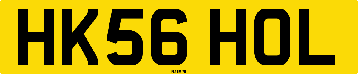 HK56 HOL Number Plate