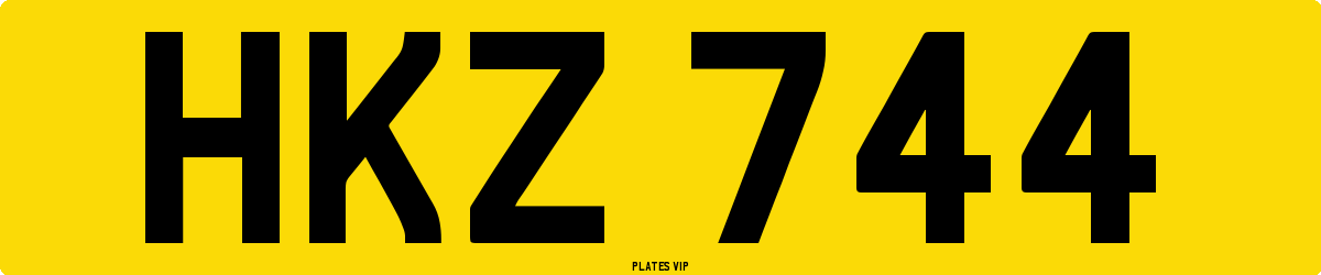 HKZ 744 Number Plate