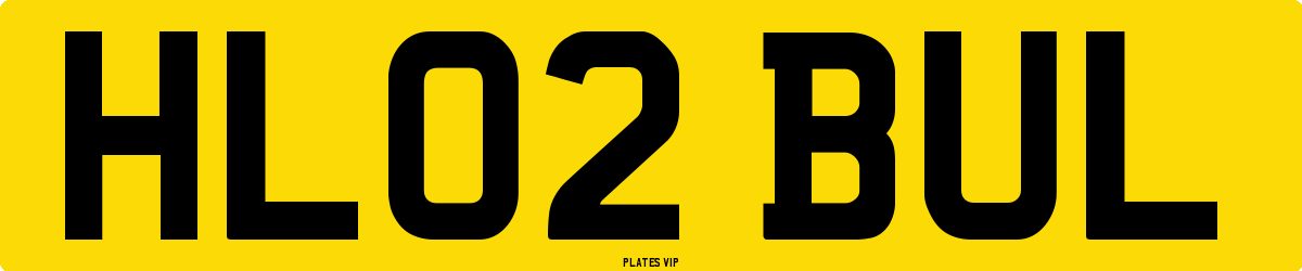 HL02 BUL Number Plate