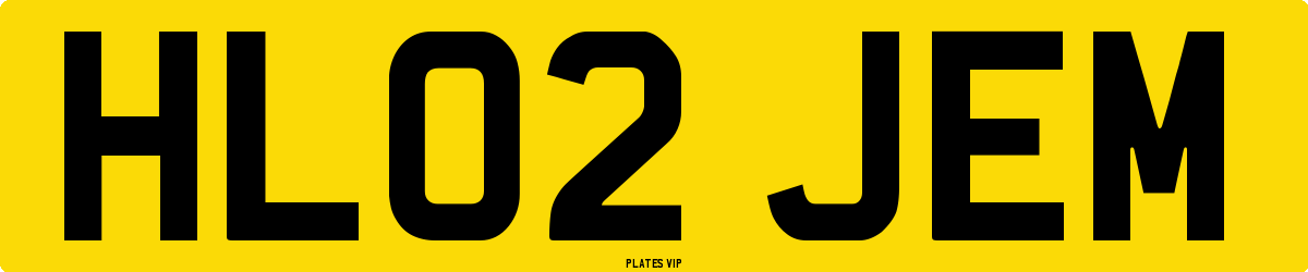 HL02 JEM Number Plate