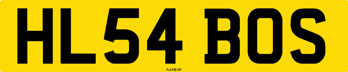 HL54 BOS Number Plate