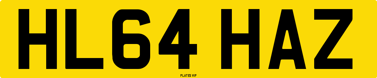 HL64 HAZ Number Plate
