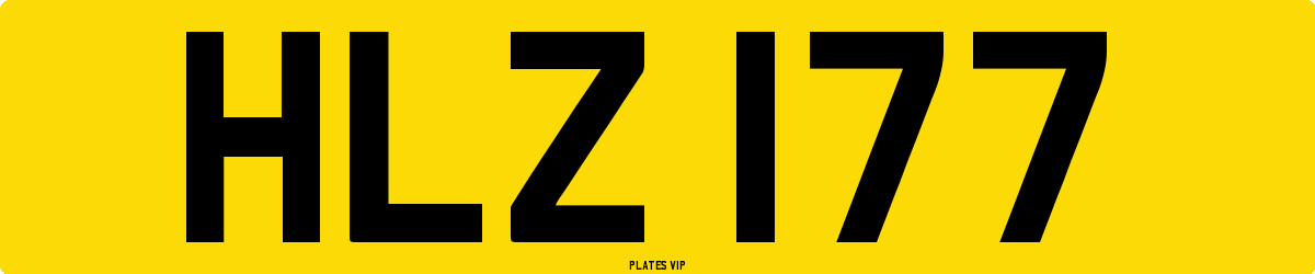 HLZ 177 Number Plate