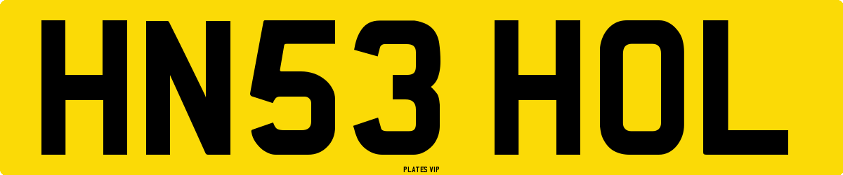 HN53 HOL Number Plate