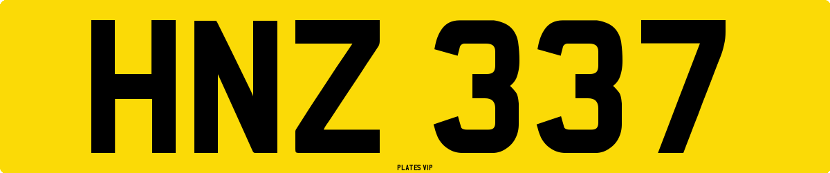 HNZ 337 Number Plate