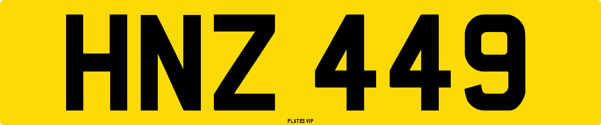 HNZ 449 Number Plate