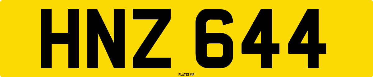HNZ 644 Number Plate