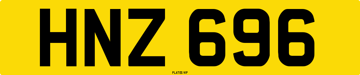 HNZ 696 Number Plate
