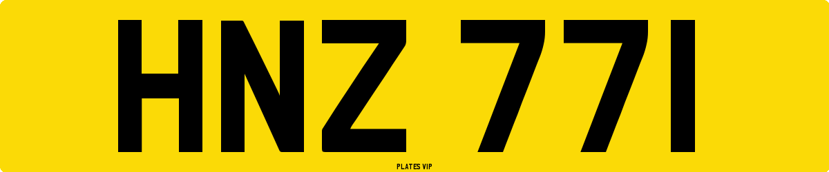 HNZ 771 Number Plate