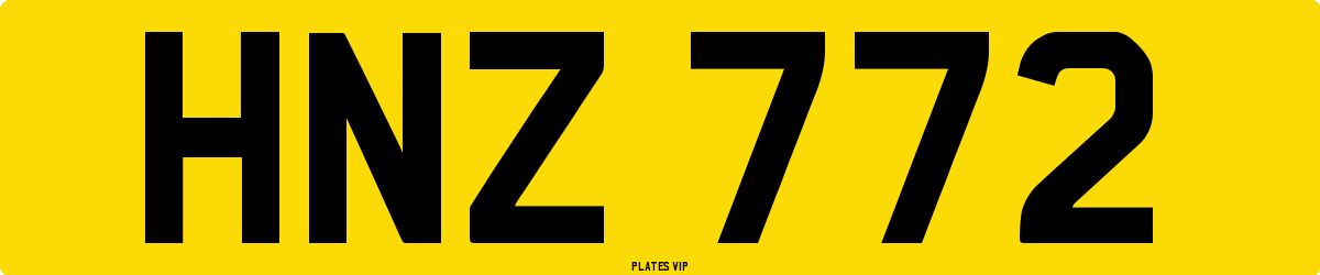 HNZ 772 Number Plate