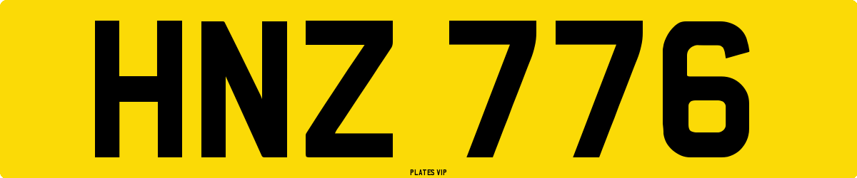 HNZ 776 Number Plate
