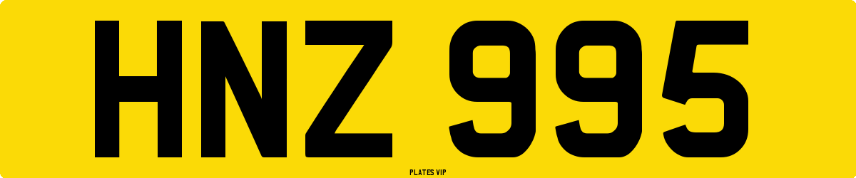 HNZ 995 Number Plate