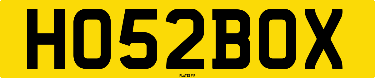 HO52BOX Number Plate
