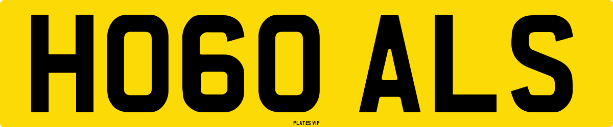 HO60 ALS Number Plate