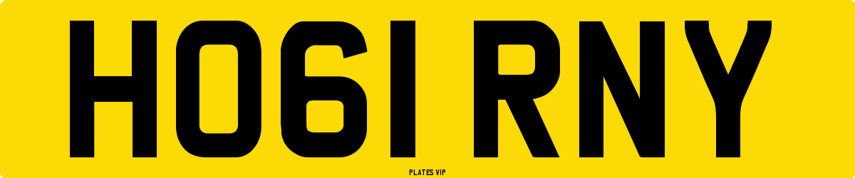 HO61 RNY Number Plate