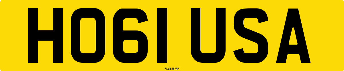 HO61 USA Number Plate