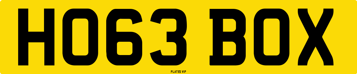 HO63 BOX Number Plate