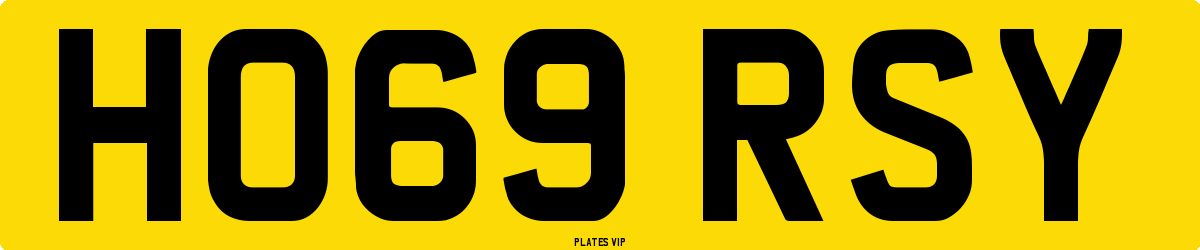 HO69 RSY Number Plate
