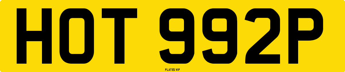 HOT 992P Number Plate