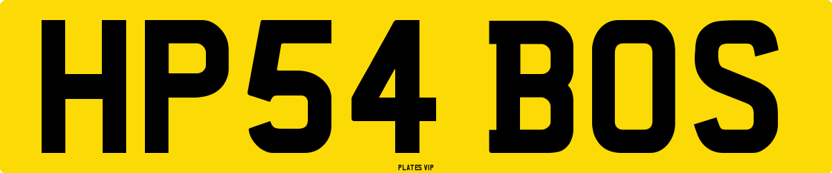 HP54 BOS Number Plate